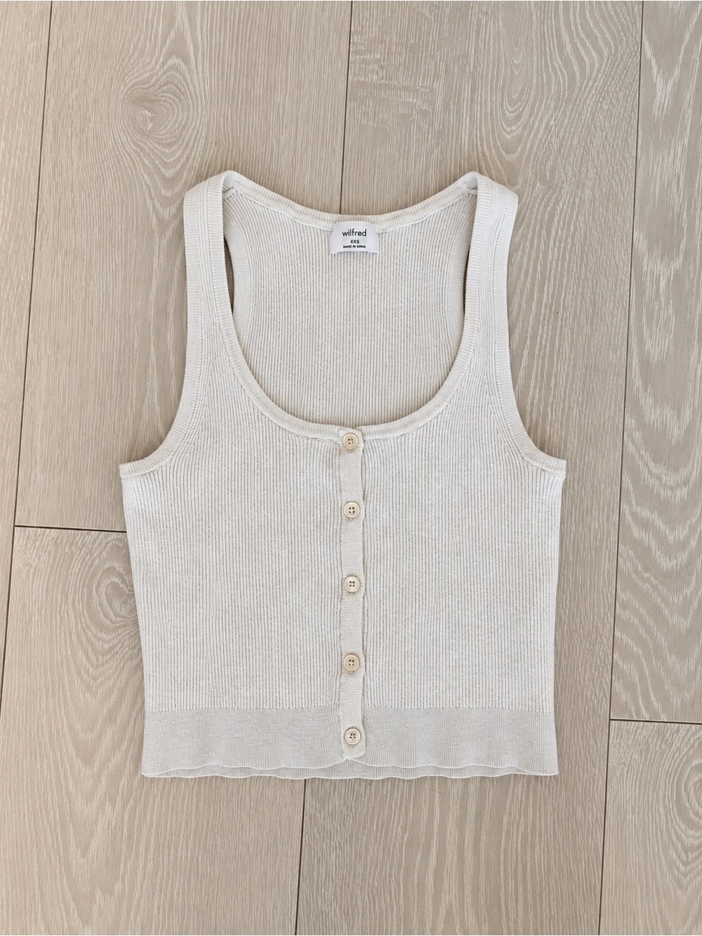 Wilfred Ivory Ribbed Button-Down Tank Top